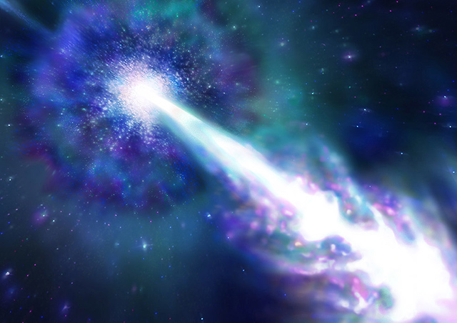 ガンマ線バーストの想像図 ガンマ線バーストの想像図