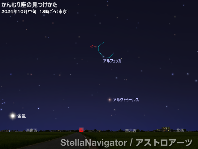 かんむり座の位置 かんむり座の位置