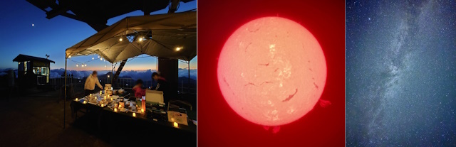 星空・宇宙雑貨ショップ、スマートフォンで撮影した太陽と星空