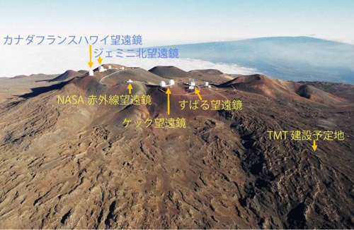 マウナケア山頂域とTMT建設地