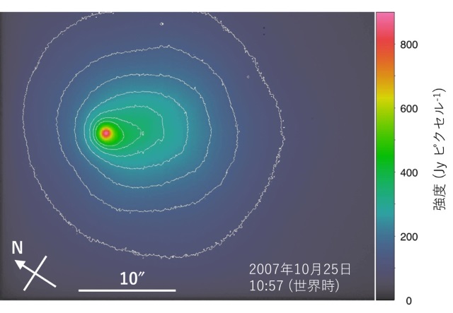 すばる望遠鏡で撮影したホームズ彗星の中間赤外線画像