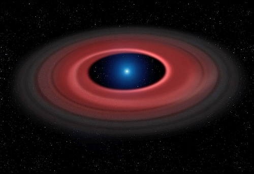 白色矮星と周囲の円盤状構造の想像図