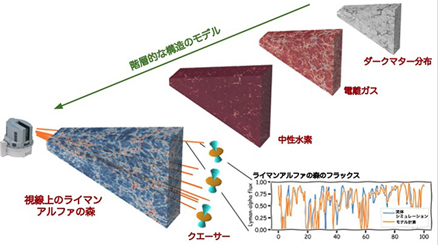 ライマンαの森の観測データを再現する様子