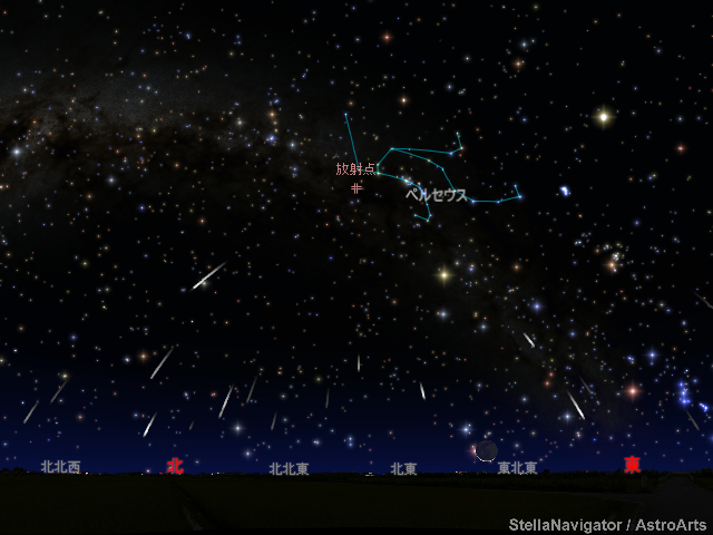 ペルセウス座流星群が極大