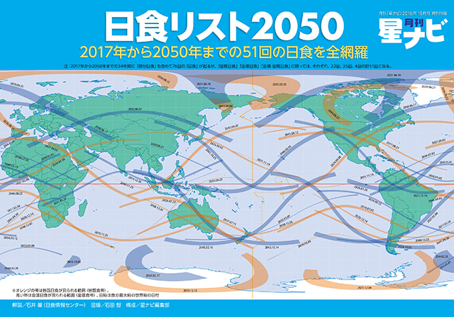 綴じ込み特別付録「保存版　日食リスト2050」