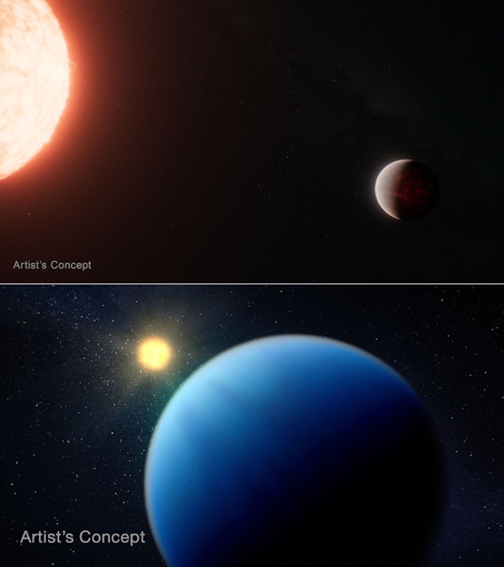 スーパーアースとサブネプチューンの想像図 スーパーアースとサブネプチューンの想像図