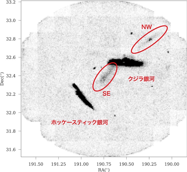 クジラ銀河とホッケースティック銀河、2つの恒星ストリーム