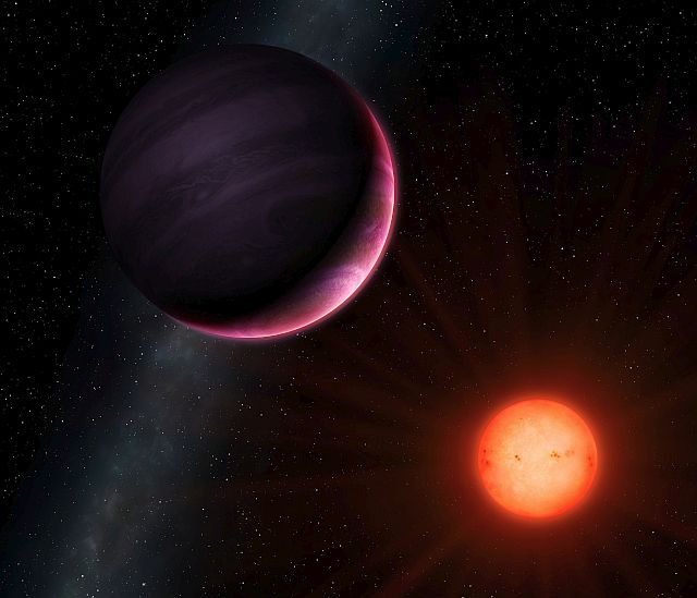 NGTS-1 bと中心星の想像図