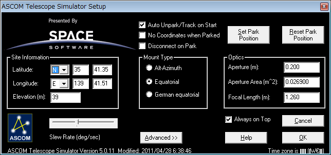 Auto Unpark/Track on StartϤ˥å