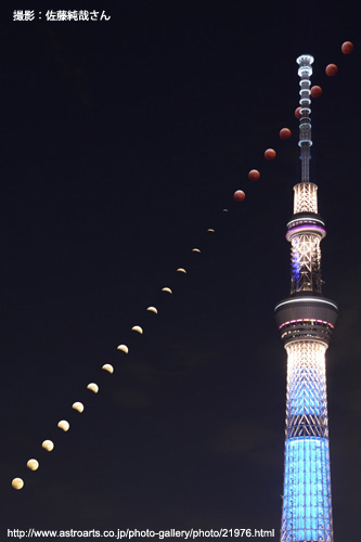 皆既食と東京スカイツリー 皆既食と東京スカイツリー