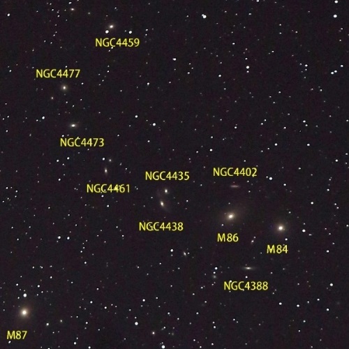 おとめ座銀河団の一部 おとめ座銀河団の一部