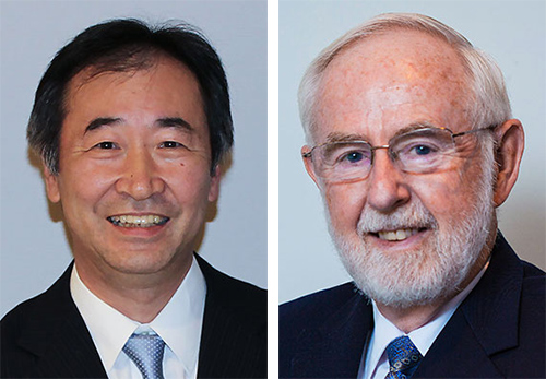 ノーベル物理学賞を受賞した梶田さんとMcDonaldさん ノーベル物理学賞を受賞した梶田さんとMcDonaldさん