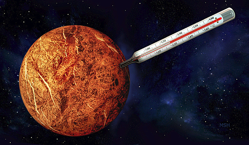 惑星内部の温度測定のイメージイラスト 惑星内部の温度測定のイメージイラスト