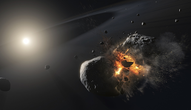 天体衝突の想像図 天体衝突の想像図
