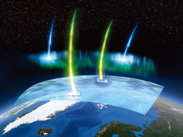 明滅オーロラと超高層・中層大気に降り込むバン・アレン帯電子 明滅オーロラと超高層・中層大気に降り込むバン・アレン帯電子