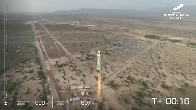 「ニューシェパード」の打ち上げ