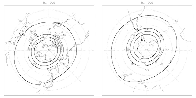 過去3000年間のオーロラ帯の変化 過去3000年間のオーロラ帯の変化