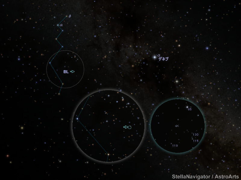 とかげ座BL周辺の星図 とかげ座BL周辺の星図