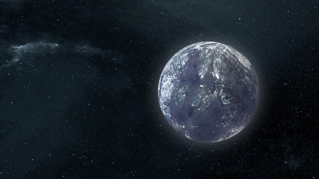 地球質量の浮遊惑星の想像図 地球質量の浮遊惑星の想像図