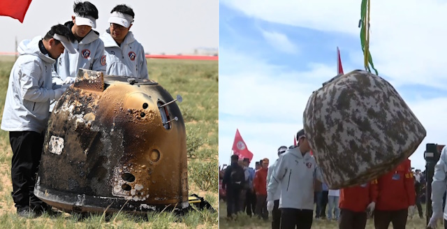 帰還機の状態確認などの様子 帰還機の状態確認などの様子