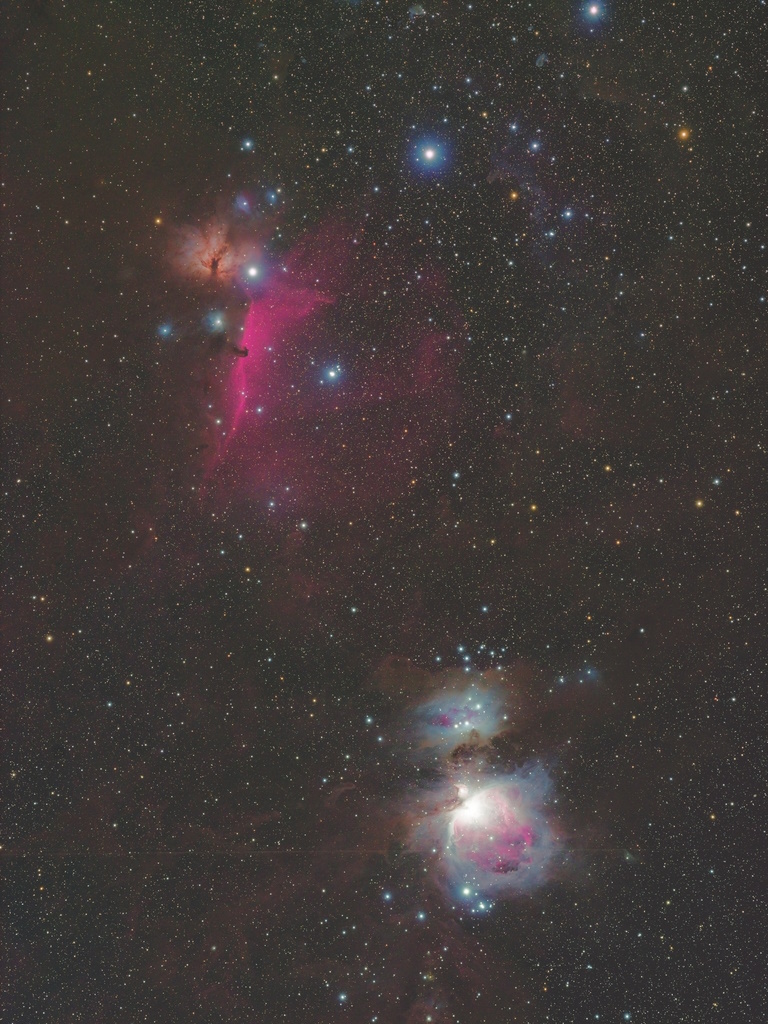 作例「馬頭星雲とオリオン座大星雲」 作例「馬頭星雲とオリオン座大星雲」