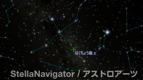 はくちょう座χ周辺の星図 はくちょう座χ周辺の星図