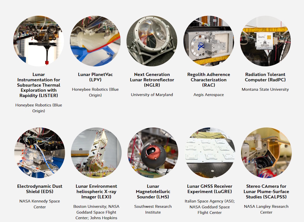 ブルーゴーストに搭載されている観測機器 ブルーゴーストに搭載されている観測機器