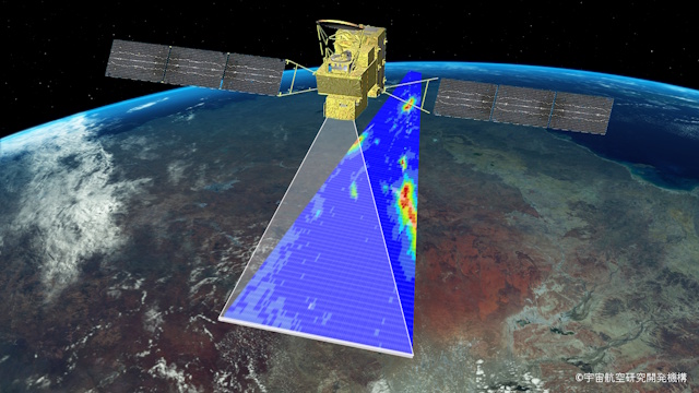広域モード観測を行う「いぶきGW」の想像図