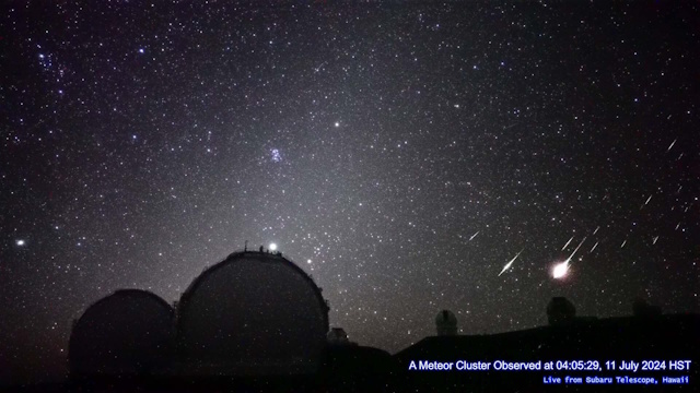 星空ライブカメラがとらえた流星クラスター
