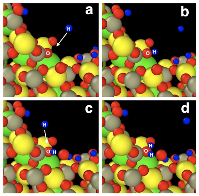 空隙壁面でのH2O形成 空隙壁面でのH2O形成