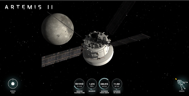 オリオン宇宙船追跡サイトのスクリーンショット オリオン宇宙船追跡サイトのスクリーンショット
