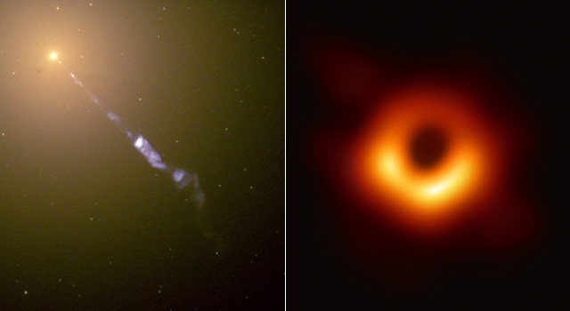 M87から噴出するジェットと、ブラックホールシャドウ