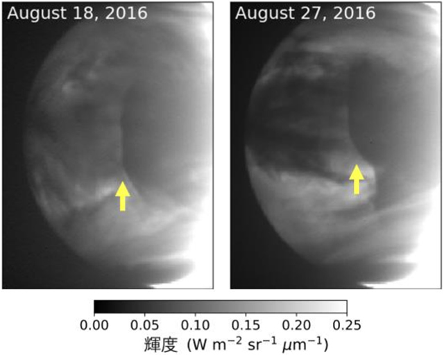 金星の雲の長大な不連続線