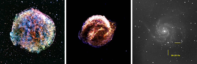 ティコの超新星残骸、ケプラーの超新星残骸、SN 2011fe ティコの超新星残骸、ケプラーの超新星残骸、SN 2011fe