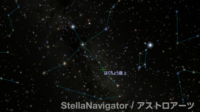 はくちょう座χ周辺の星図 はくちょう座χ周辺の星図
