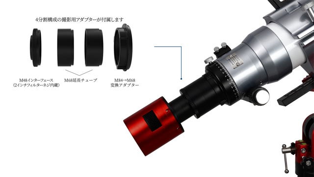 4分割構成の撮影用アダプター 4分割構成の撮影用アダプター